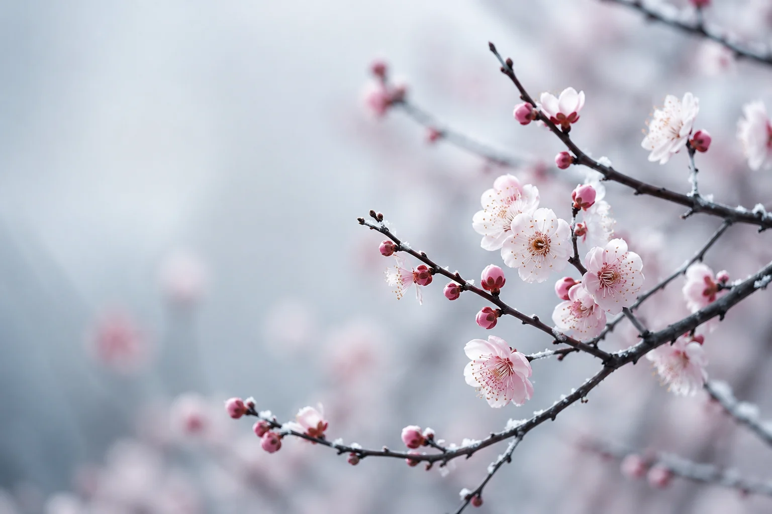 Plum blossoms in winter Japan